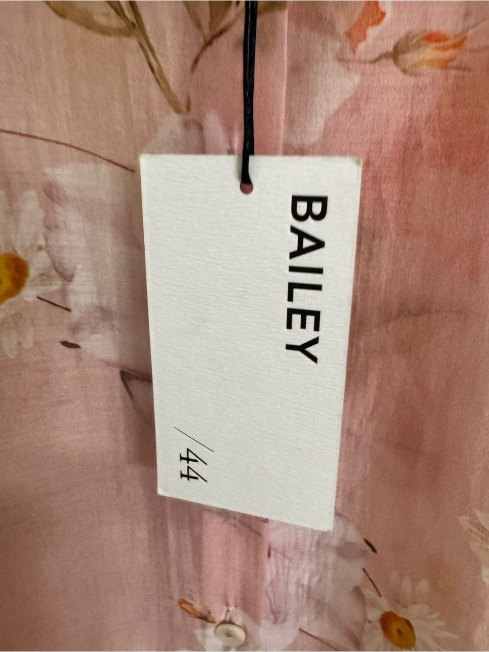 NWT Bailey/44 Pink Floral Semi-Sheer Button Down Blouse S - Picture 4 of 5